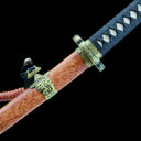 Real Tachi Sword – Damascus Patterned Steel Blade – Natural Solid Wood Saya – High performance