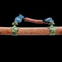 Real Tachi Sword – Damascus Patterned Steel Blade – Natural Solid Wood Saya – High performance