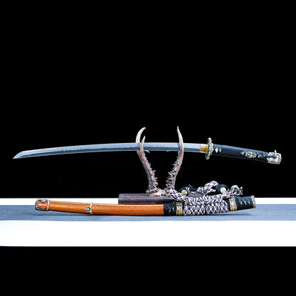 Real Tachi Sword – Handmade T10 High Carbon Steel Blade – Full Tang – Orange – Collector’s Edition