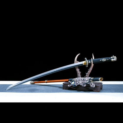 Real Tachi Sword – Handmade T10 High Carbon Steel Blade – Full Tang – Orange – Collector’s Edition