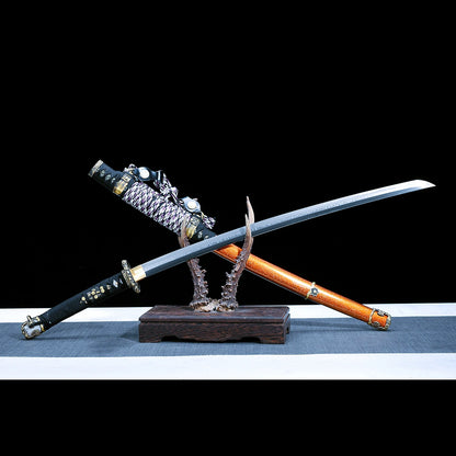 Real Tachi Sword – Handmade T10 High Carbon Steel Blade – Full Tang – Orange – Collector’s Edition