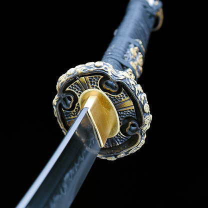 Real Tachi Sword – Handmade T10 High Carbon Steel Blade – Full Tang – Orange – Collector’s Edition