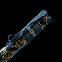 Real Wakizashi Sword – Black Gold-Threaded Scabbard – Hand-Forged 1065 Carbon Steel Blade – High Performance