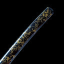 Real Wakizashi Sword – Black Gold-Threaded Scabbard – Hand-Forged 1065 Carbon Steel Blade – High Performance