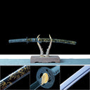 Real Wakizashi Sword – Black Gold-Threaded Scabbard – Hand-Forged 1065 Carbon Steel Blade – High Performance