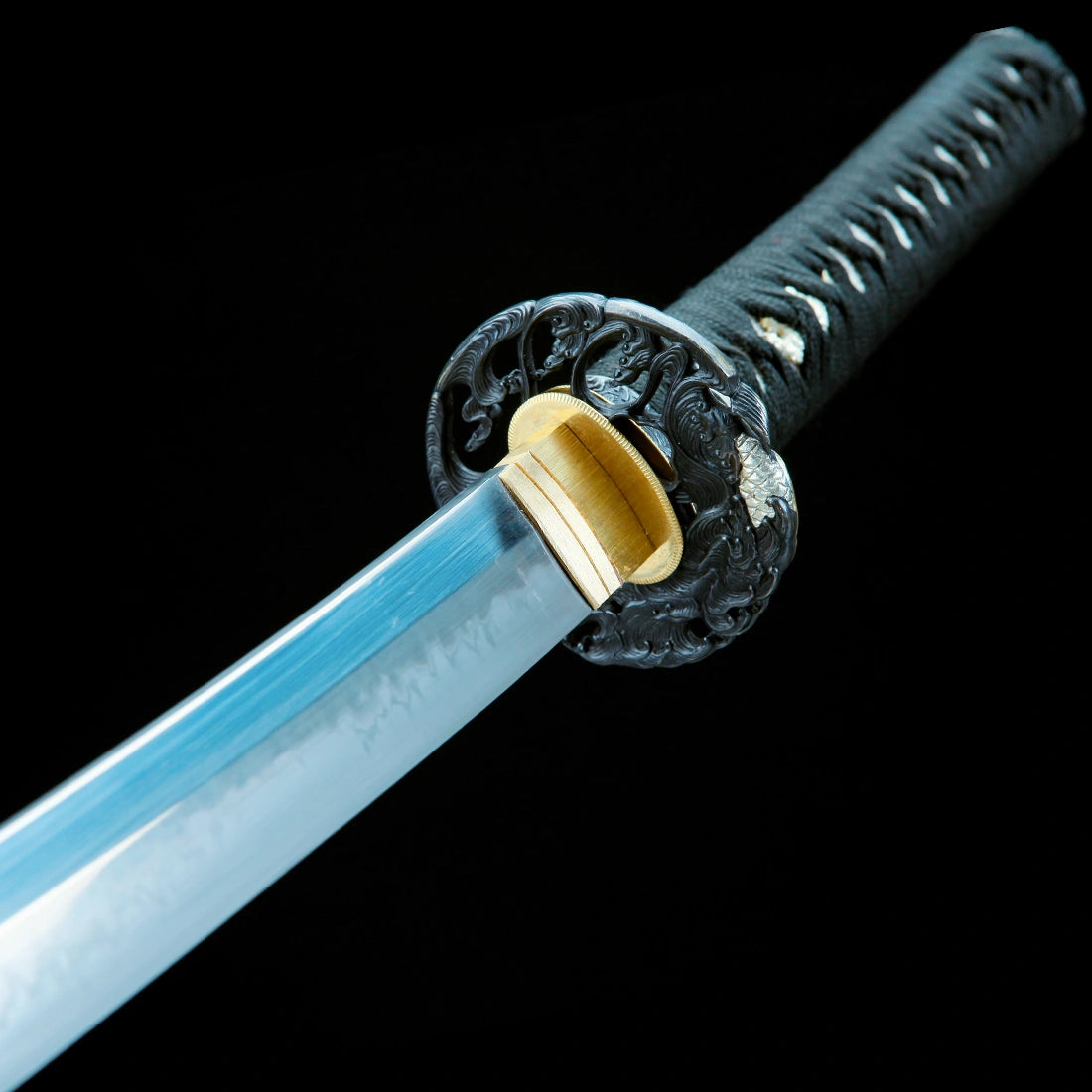 Real Katana Sword – T10 High Carbon Steel Blade – Full Tang – Black – Collector’s Edition