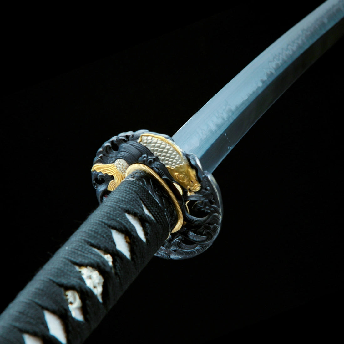 Real Katana Sword – T10 High Carbon Steel Blade – Full Tang – Black – Collector’s Edition