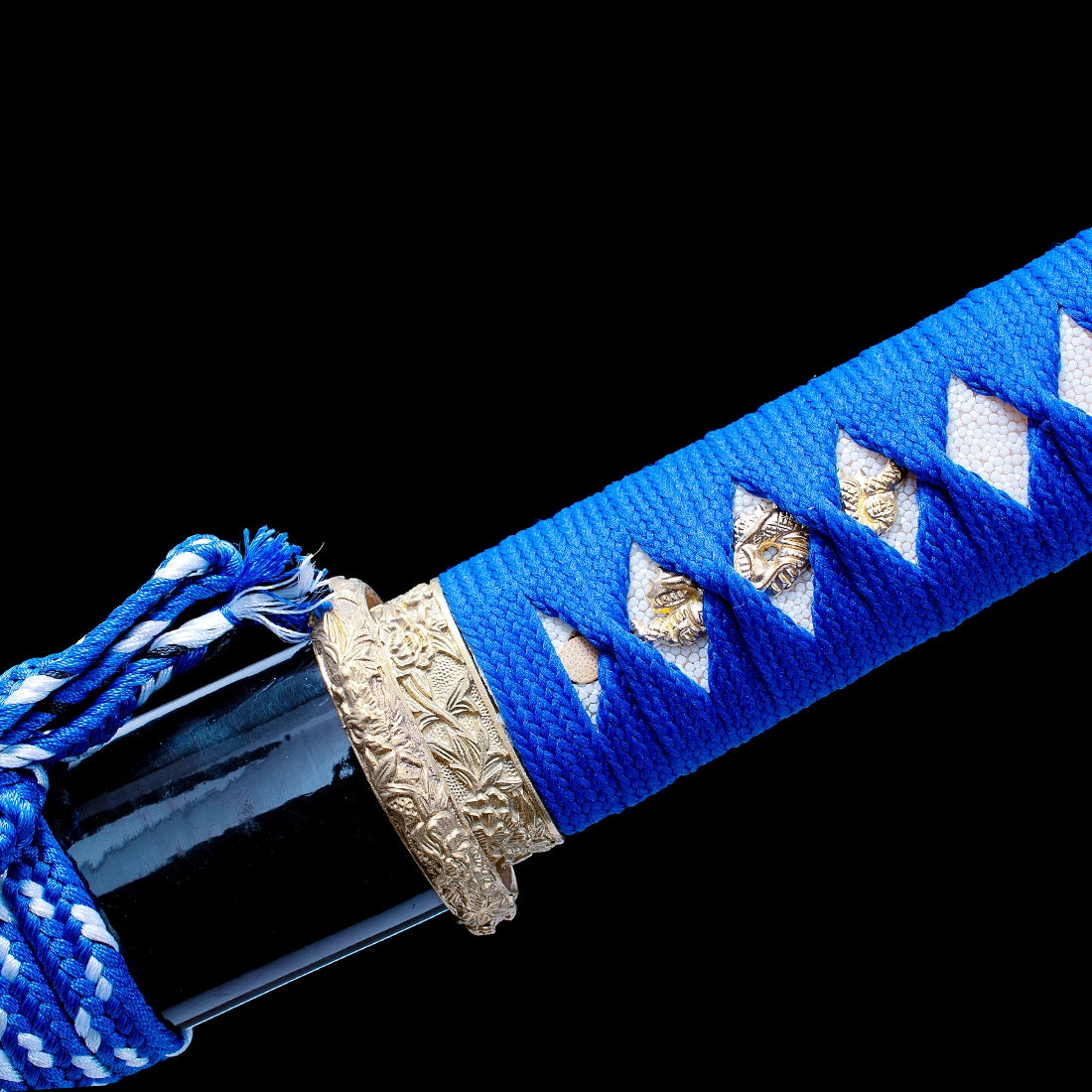 Real Tanto Sword – High Performance Damascus Pattern Steel Blade – Full Tang – Black – Premium Quality