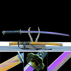 Sekiro’s Mortal Blade Replica Katana – 1:1 Hand-Forged Purple T10 Steel Undead Cut Sword
