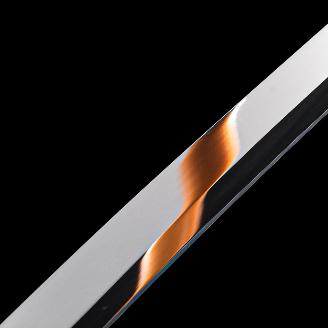 Tachi Sword – Full Black – S7 Tool Steel with Mirror Polish – Pure Copper Ornaments
