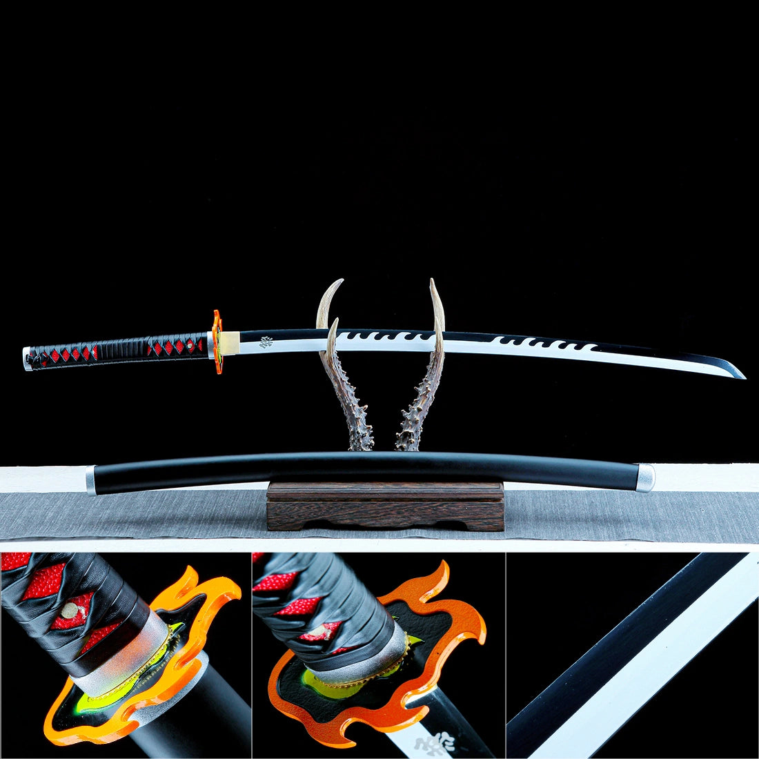 Tanjiro Kamado's Sword – Demon Slayer Sword – Kimetsu No Yaiba Sword – Nichirin Sword – Flame Tsuba