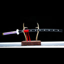 Trafalgar Law Kikoku replica in profile with purple handle and black saya