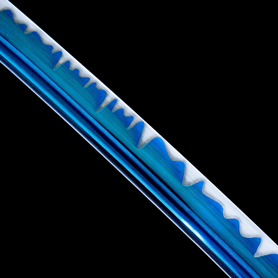 True Handmade Katana Sword – Blue 1065 Steel Blade  – Black Scabbard – Full Tang