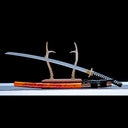 True Katana Sword – T10 High Carbon Steel Blade – Orange – Clay Tempering – Full Tang