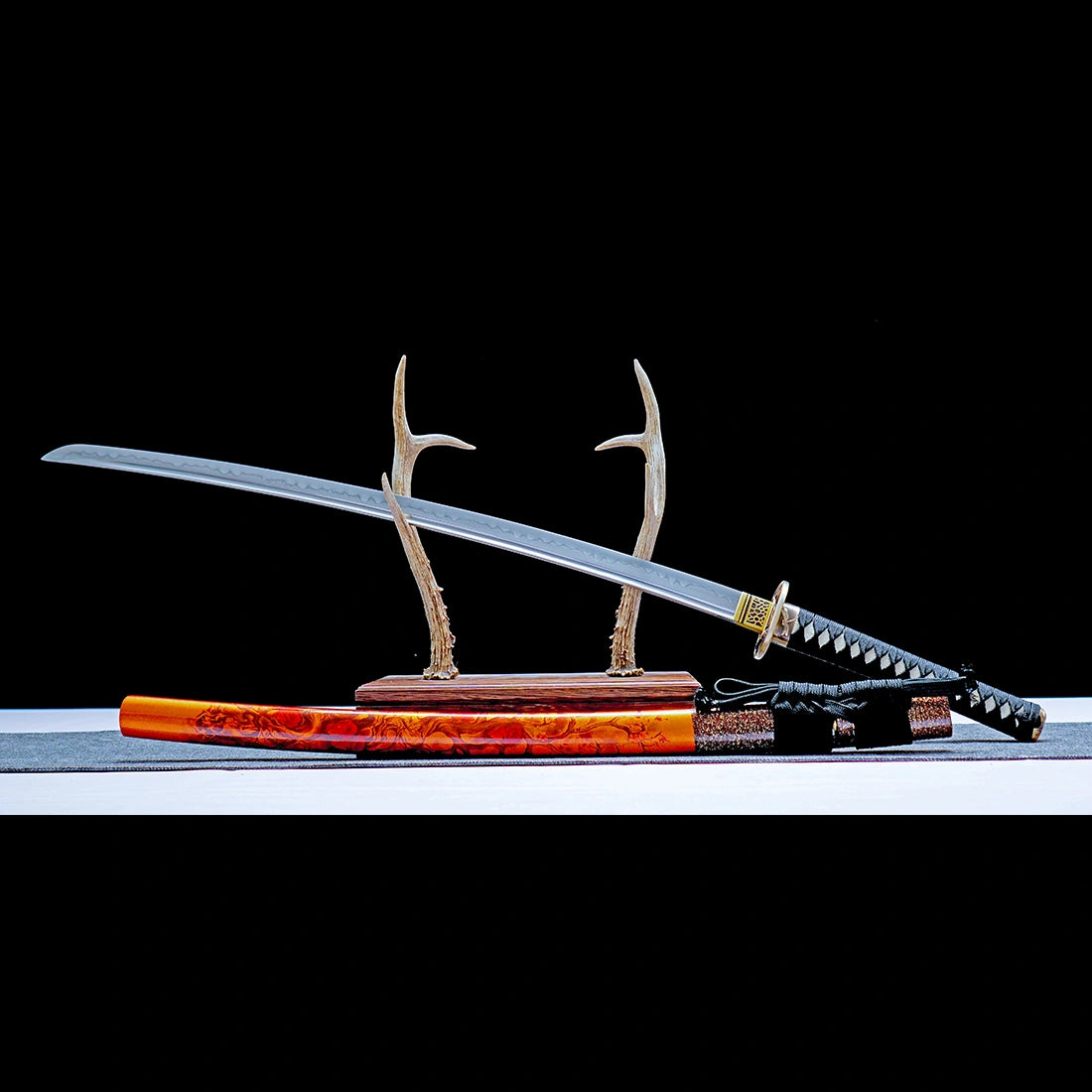 True Katana Sword – T10 High Carbon Steel Blade – Orange – Clay Tempering – Full Tang