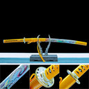 True Japanese Katana Sword – Handmade 1065 Carbon Steel Blade – Gold – Clay Tempered – Premium Quality
