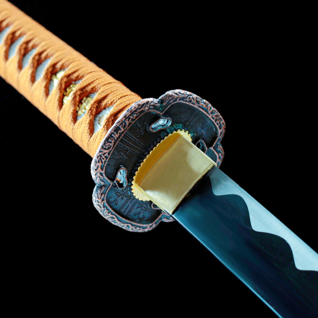 True Japanese Katana Sword – Handmade Black 1065 Carbon Steel Blade – High Performance – Full Tang