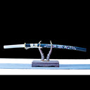 True Japanese Katana Sword – Handmade T10 Carbon Steel Blade – Full Tang – Black Scabbard