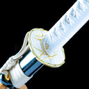 True Japanese Katana Sword – Handmade T10 Carbon Steel Blade – Full Tang – Black Scabbard
