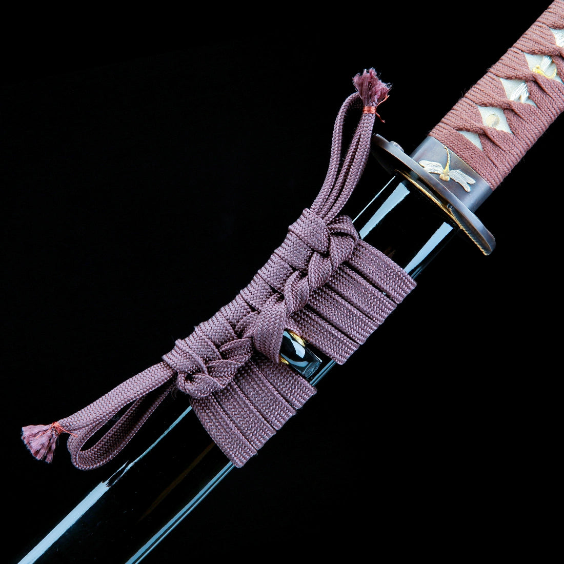 True Japanese Katana Sword – Handmade T10 High Carbon Steel Blade – Full Tang – Black Scabbard