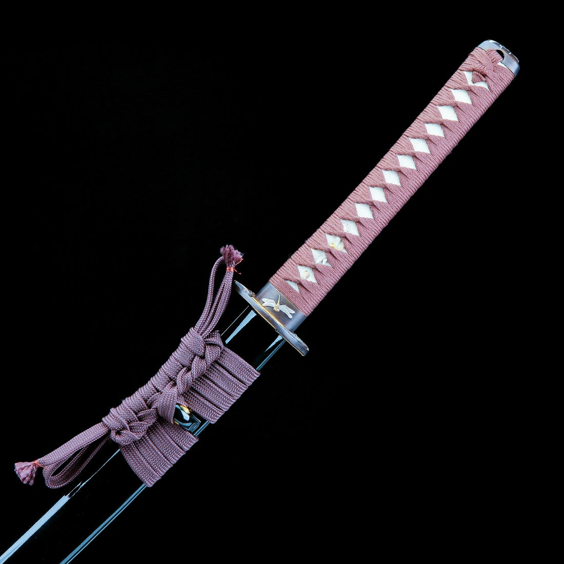 True Japanese Katana Sword – Handmade T10 High Carbon Steel Blade – Full Tang – Black Scabbard
