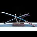 True Japanese Katana Sword – Handmade T10 High Carbon Steel Blade – Full Tang – Black Scabbard