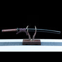 True Japanese Katana Sword – Handmade T10 High Carbon Steel Blade – Full Tang – Black Scabbard