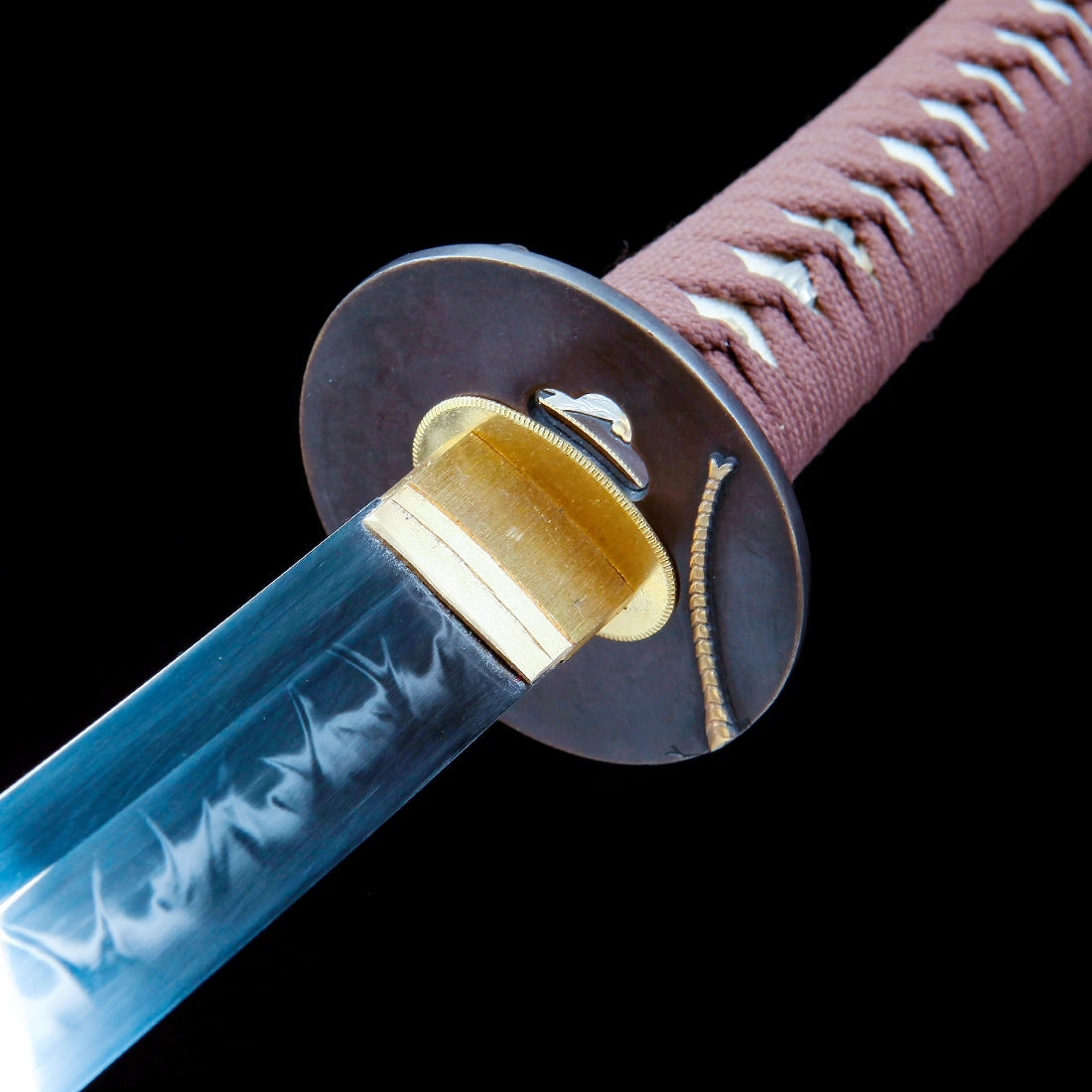 True Japanese Katana Sword – Handmade T10 High Carbon Steel Blade – Full Tang – Black Scabbard