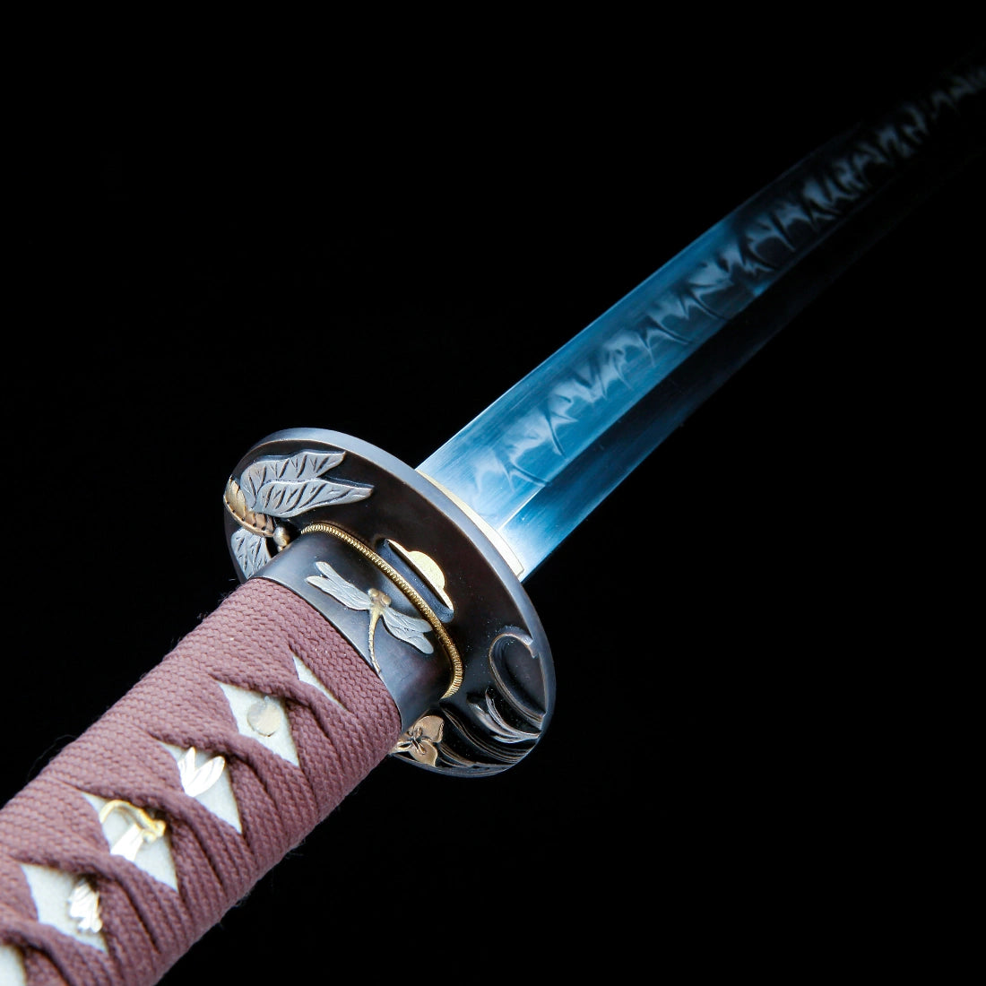 True Japanese Katana Sword – Handmade T10 High Carbon Steel Blade – Full Tang – Black Scabbard