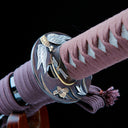 True Japanese Katana Sword – Handmade T10 High Carbon Steel Blade – Full Tang – Black Scabbard
