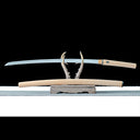 True Japanese Shirasaya Katana – Handmade T10 Carbon Steel Blade – Beech Wood Scabbard – Without Tsuba