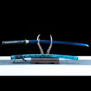 True Katana Sword – Handmade Blue T10 Carbon Steel Steel Blade – Blue – Battle Ready