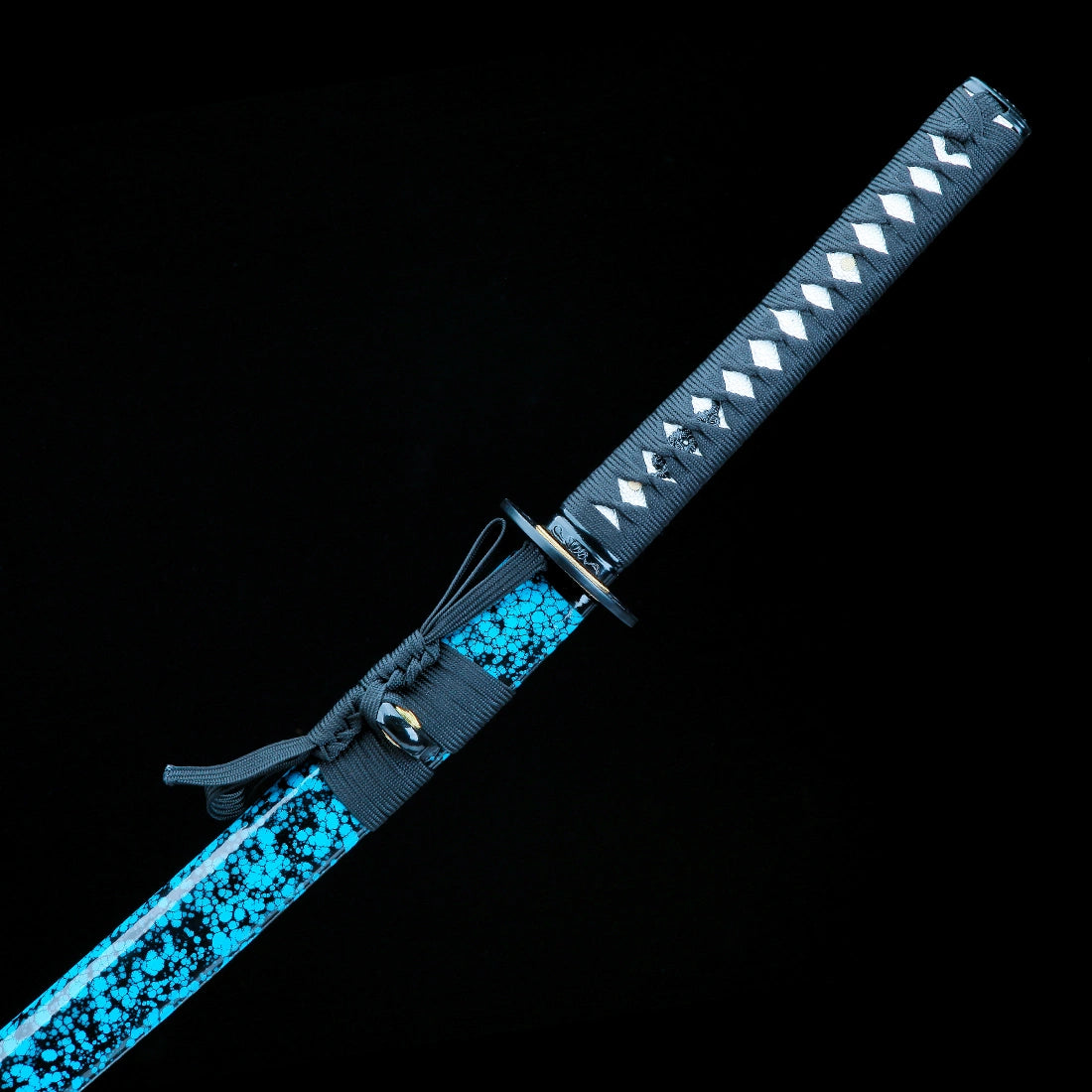 True Katana Sword – Handmade Blue T10 Carbon Steel Steel Blade – Blue – Battle Ready