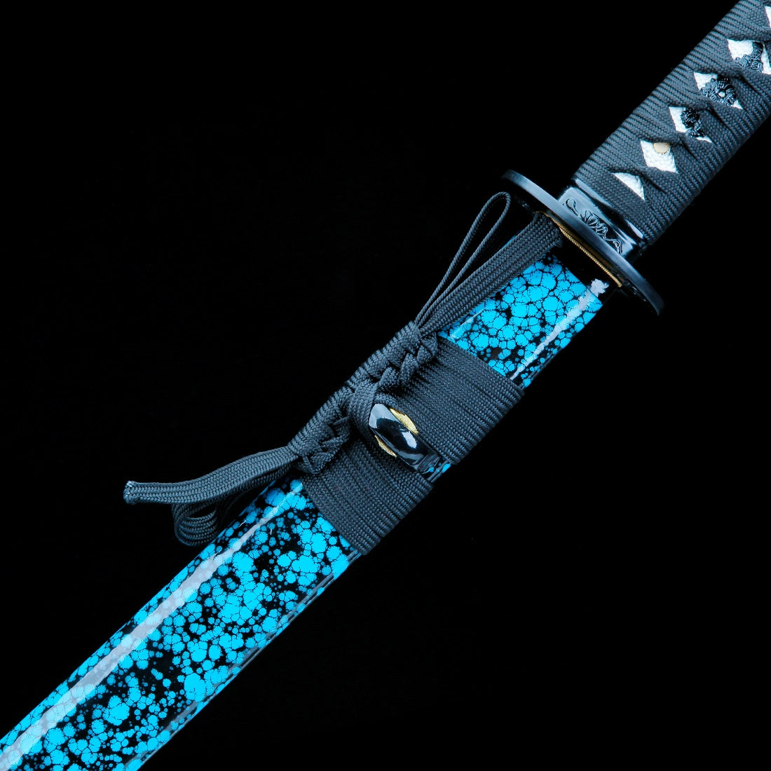 True Katana Sword – Handmade Blue T10 Carbon Steel Steel Blade – Blue – Battle Ready
