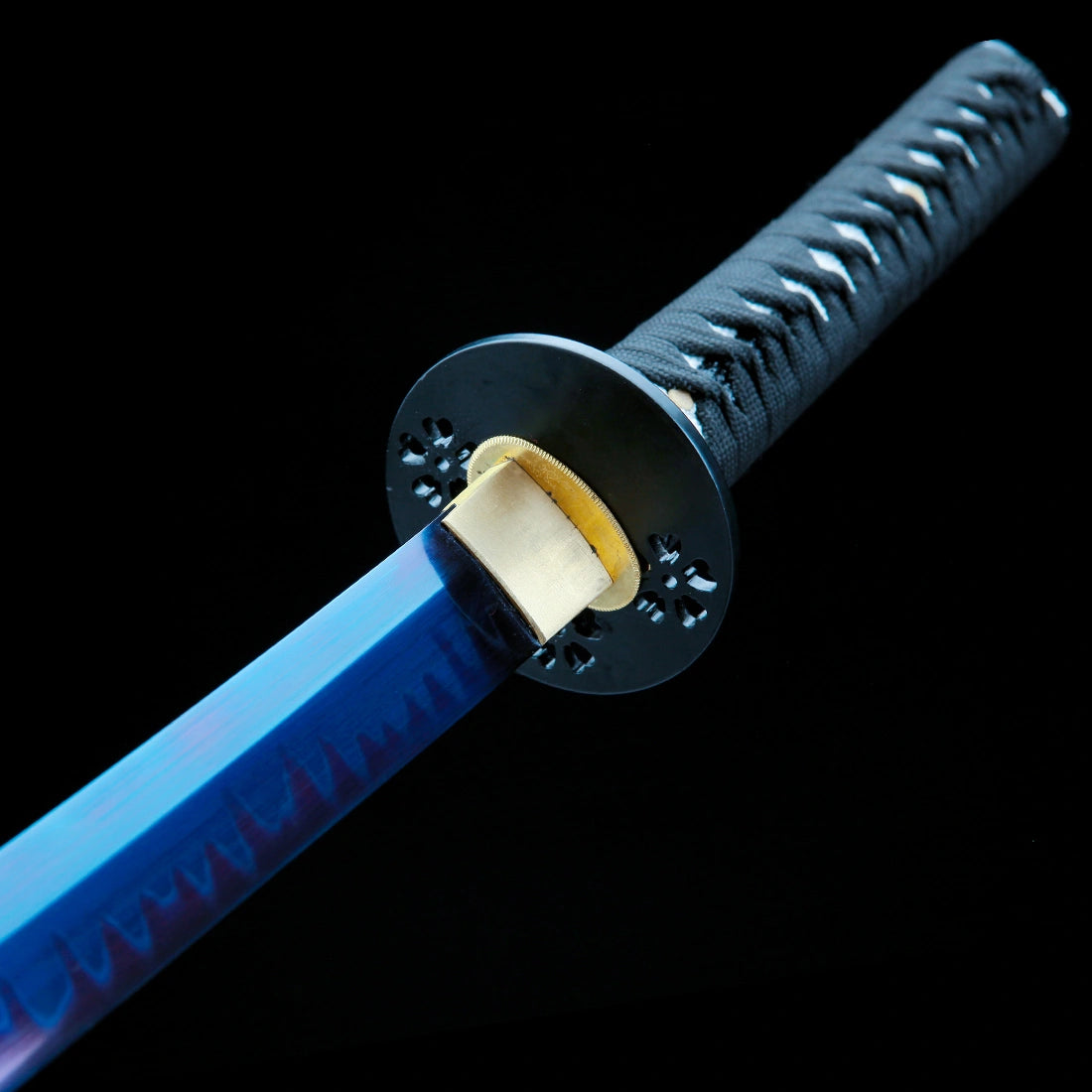 True Katana Sword – Handmade Blue T10 Carbon Steel Steel Blade – Blue – Battle Ready