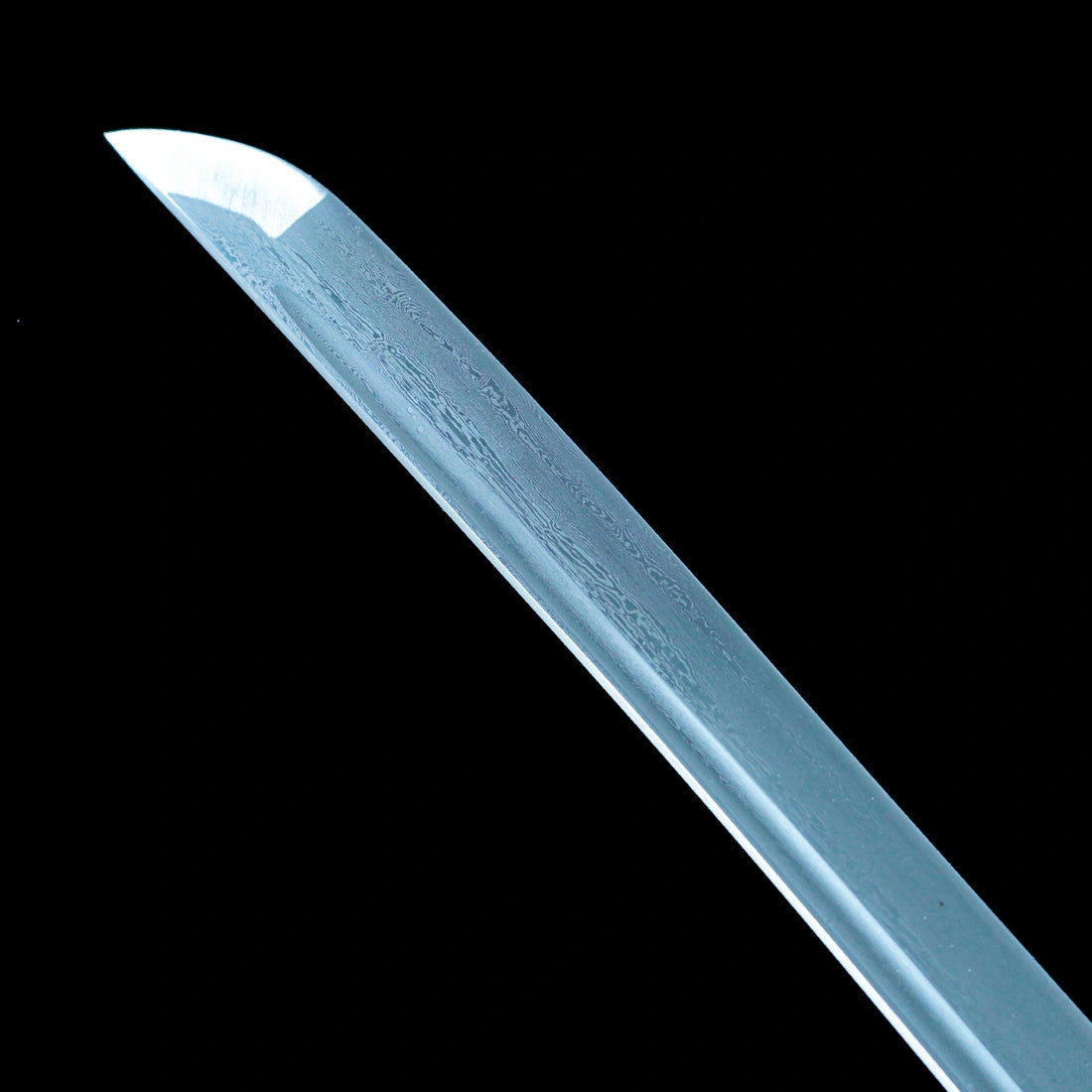 True Katana Sword – Handmade Damascus Pattern Steel Blade – Natural Wood Scabbard – Battle Ready