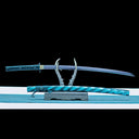 True Katana Sword – Handmade Damascus Pattern Steel Red Blade – Full Tang – Battle Ready