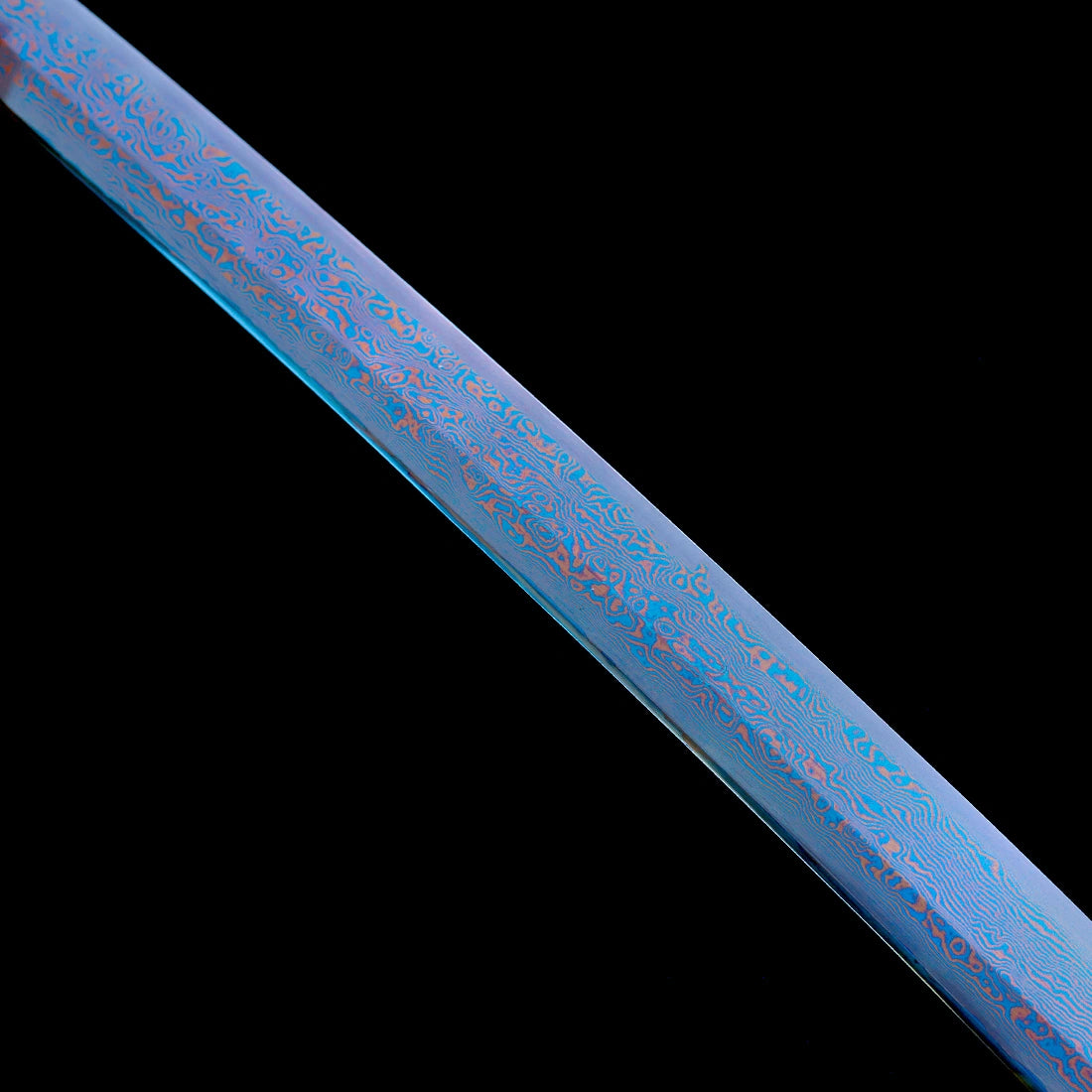 True Katana Sword – Handmade Damascus Pattern Steel Red Blade – Full Tang – Battle Ready