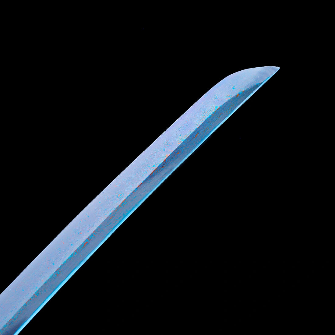 True Katana Sword – Handmade Damascus Pattern Steel Red Blade – Full Tang – Battle Ready