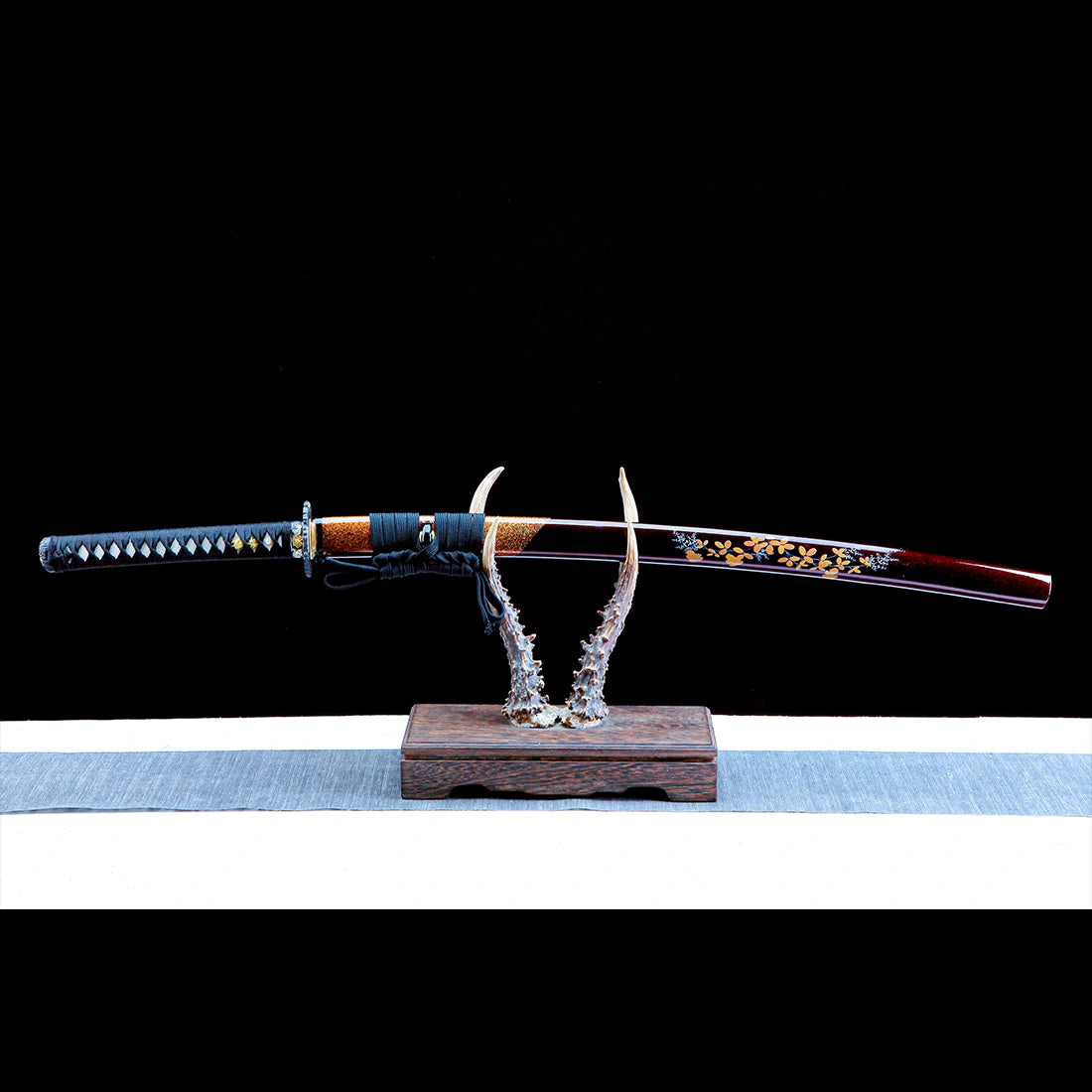 True Katana Sword – Handmade T10 Carbon Steel Blade – Red Scabbard – Battle Ready