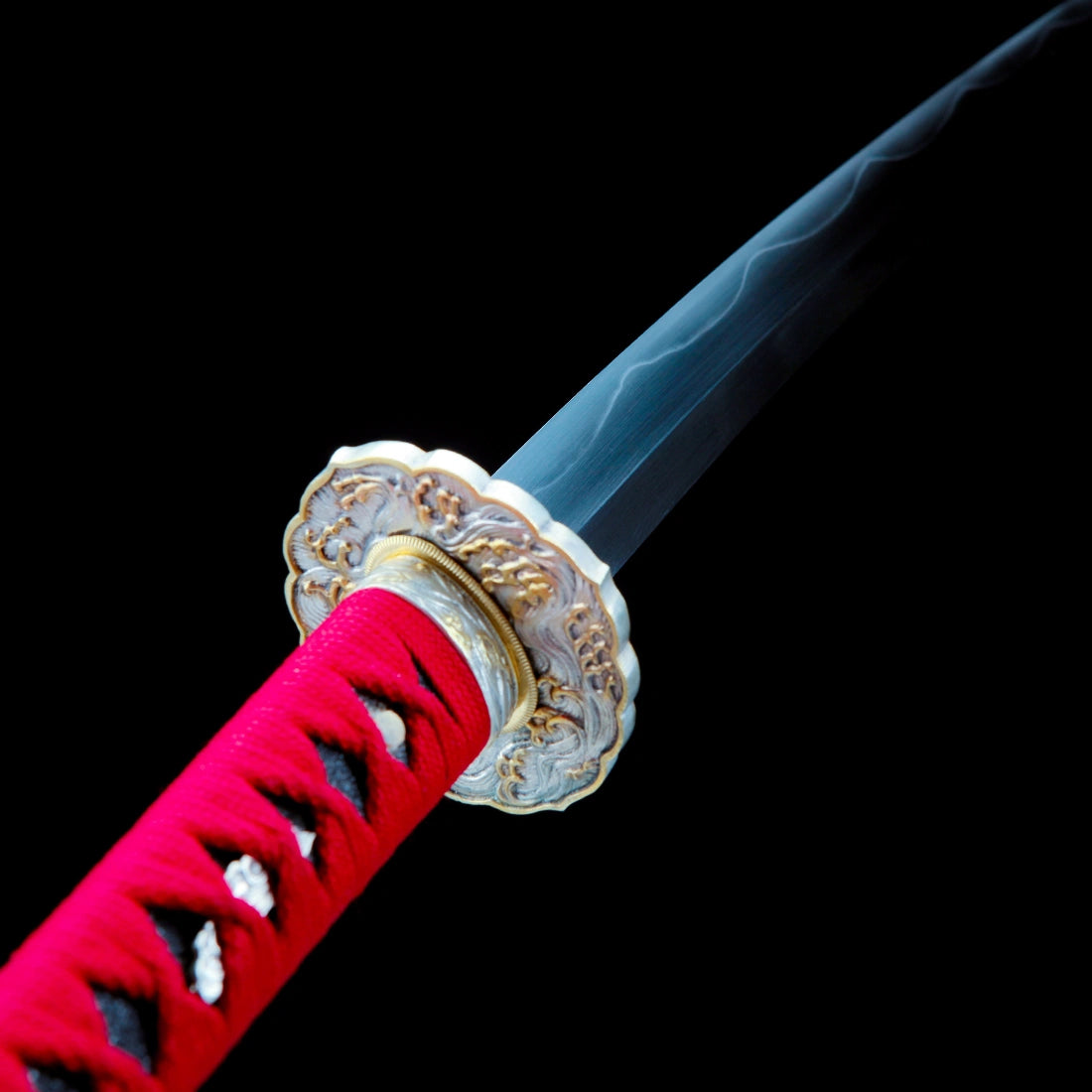 True Katana Sword – Handmade T10 High Carbon Steel Blade – Full Tang – High Performance – Red