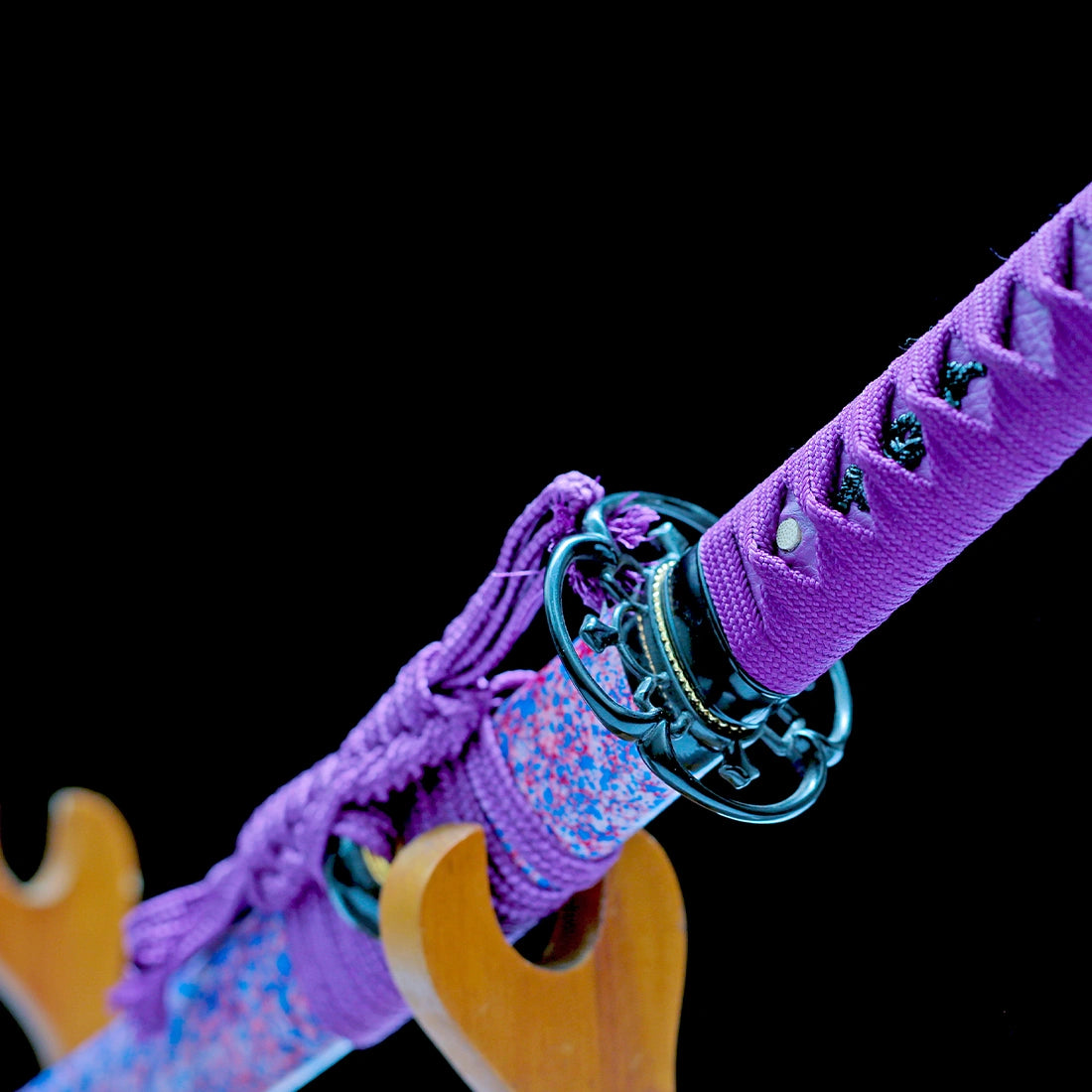 True Katana Sword – Handmade T10 Steel Blade – Purple – Battle Ready