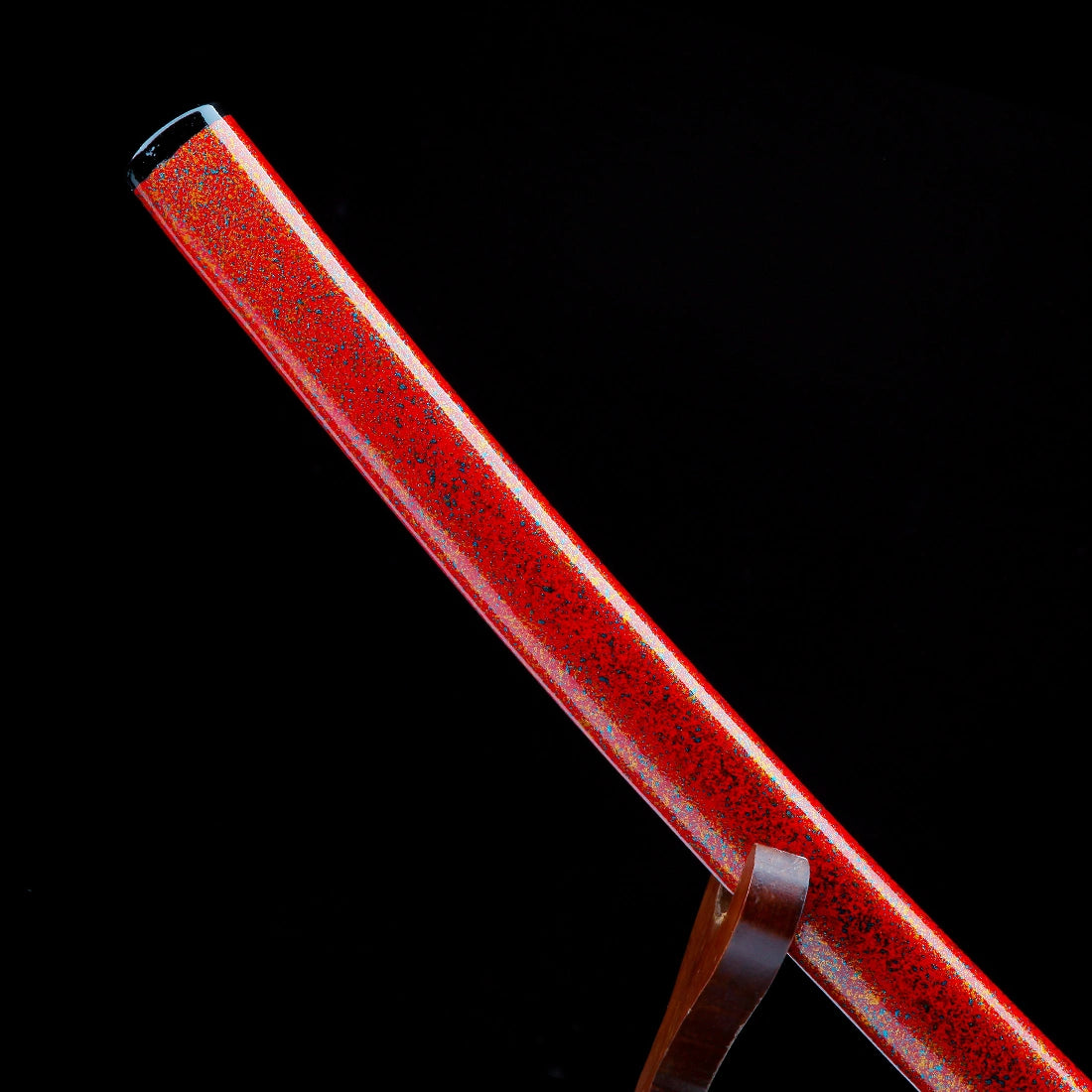 True Katana – Handmade Damascus Pattern Steel Blade – Red – Full Tang – Collector’s Edition