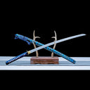 Real Katana Sword – Handmade T10 Carbon Steel Blade – Blue – Battle Ready