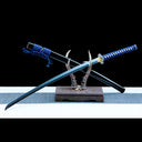 Real Katana Sword – Handmade T10 Clay Tempering Steel Blade – Black Scabbard – Battle Ready