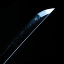 Real Katana Sword – Handmade T10 Clay Tempering Steel Blade – Black Scabbard – Battle Ready