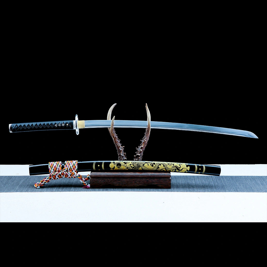 Real Katana – Handmade T10 Carbon Steel Blade – Full Tang – Black