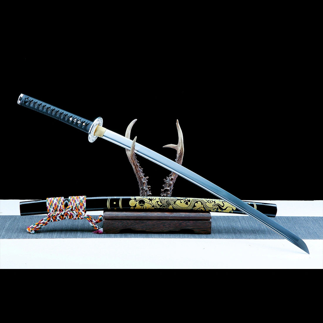 Real Katana – Handmade T10 Carbon Steel Blade – Full Tang – Black