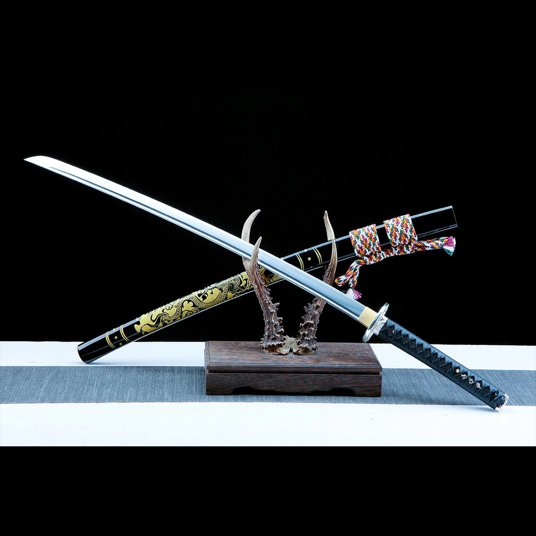 Real Katana – Handmade T10 Carbon Steel Blade – Full Tang – Black