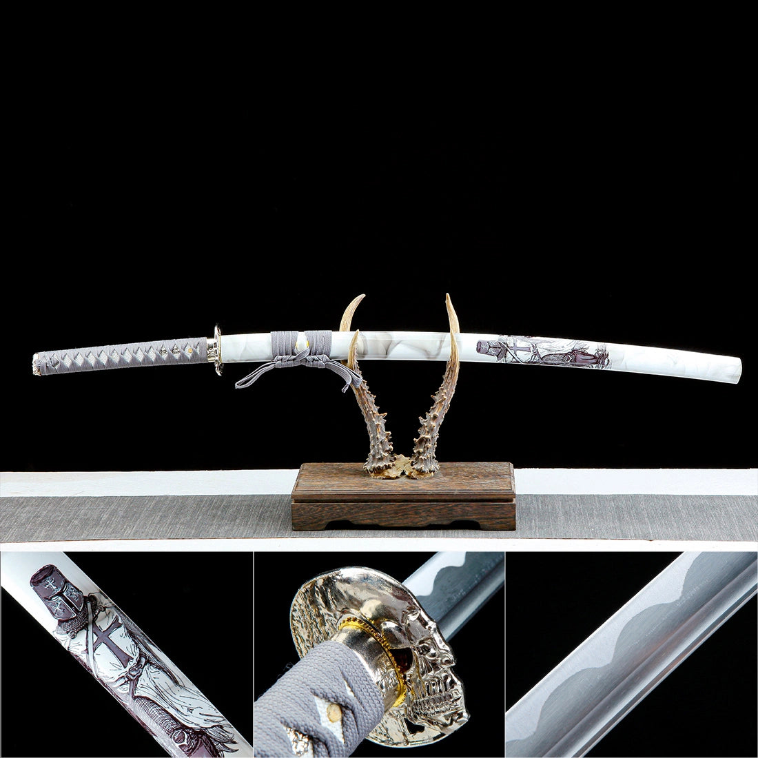 White Katana – High performance Real Japanese Katana Sword – 1065 Carbon Steel Blade
